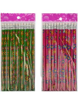 Карандаш чёрнографитный с ластиком Calligrata, твёрдость НВ, МИКС