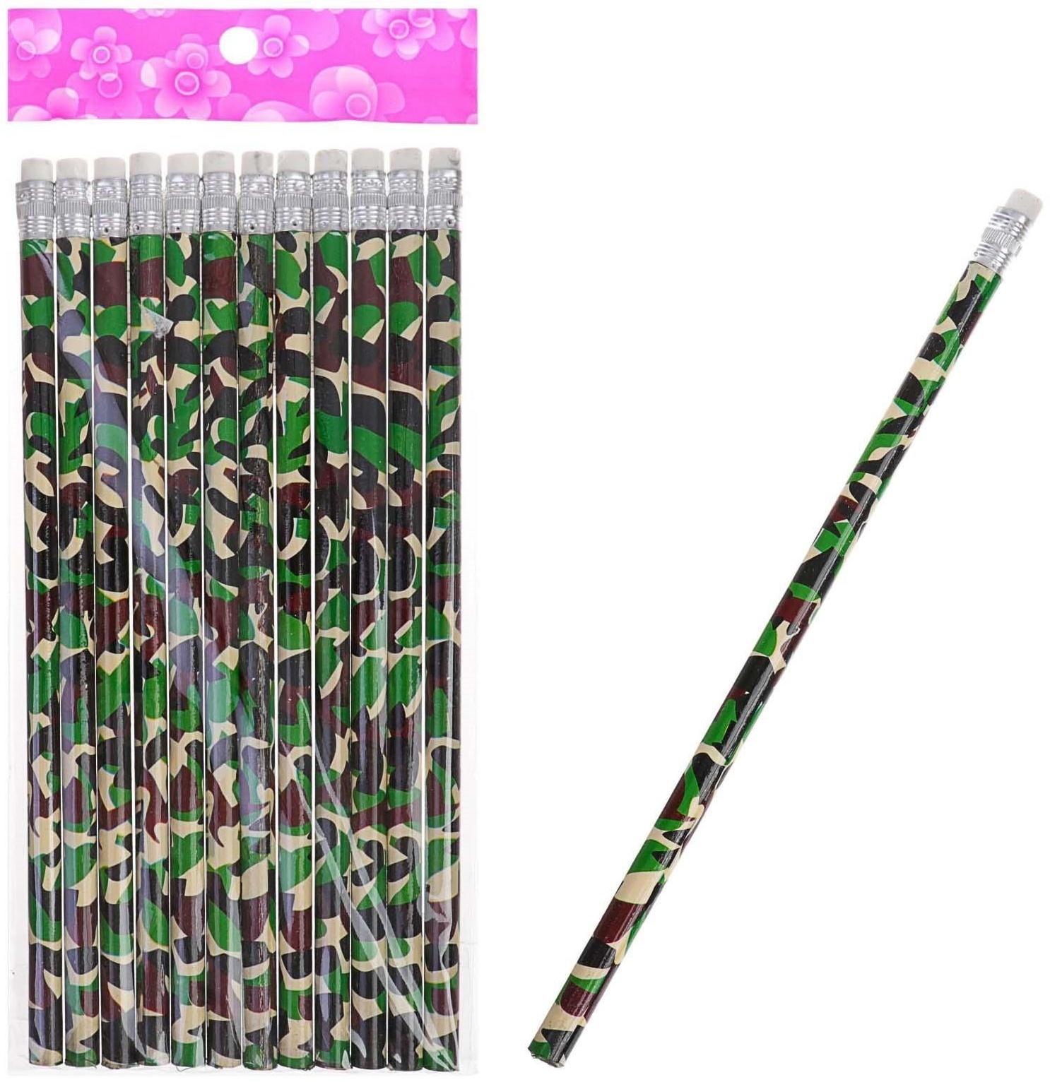 Карандаш чёрнографитный с ластиком 