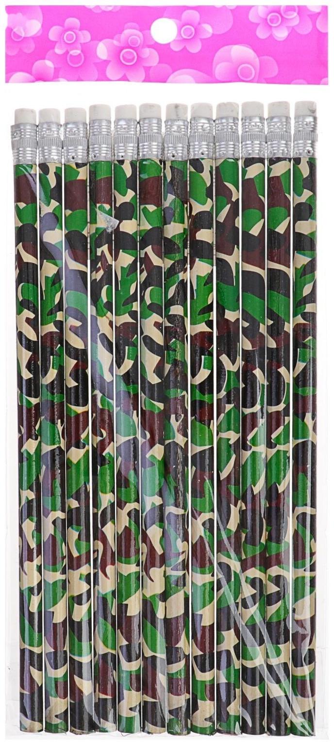 Карандаш чёрнографитный с ластиком 