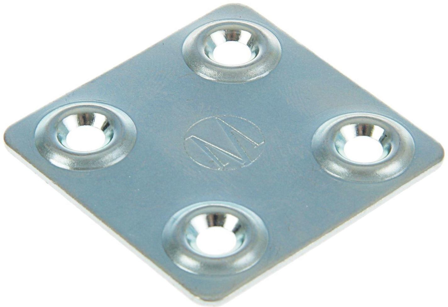 Пластина крепёжная, оцинкованная, 40 х 40 х 1.2 мм