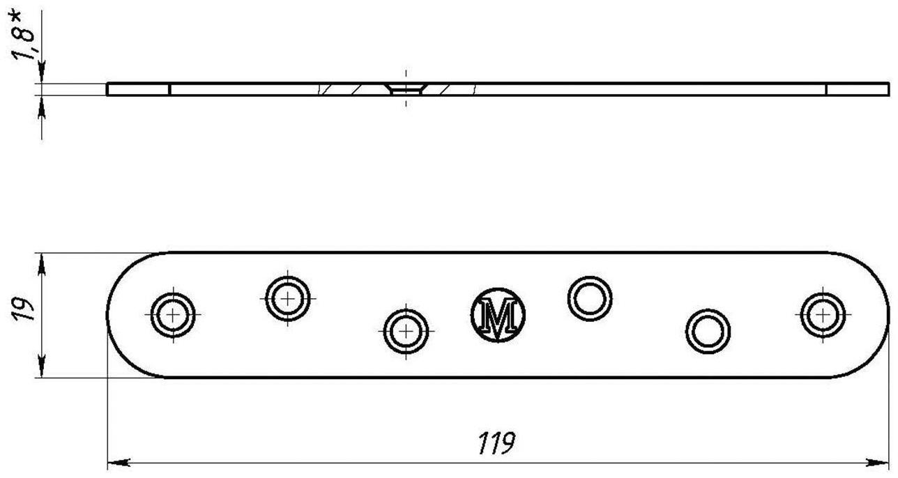 Пластина крепёжная ПК-120, оцинкованная