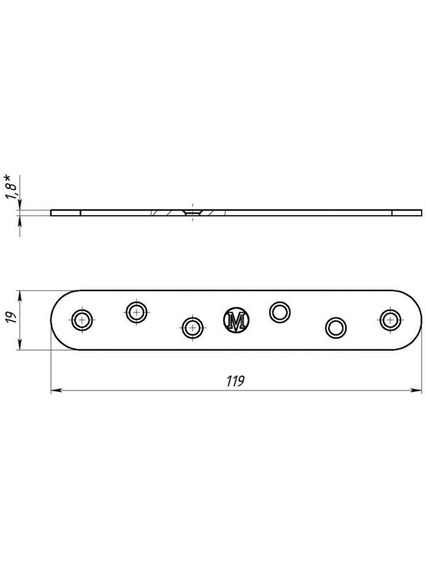 Пластина крепёжная ПК-120, оцинкованная