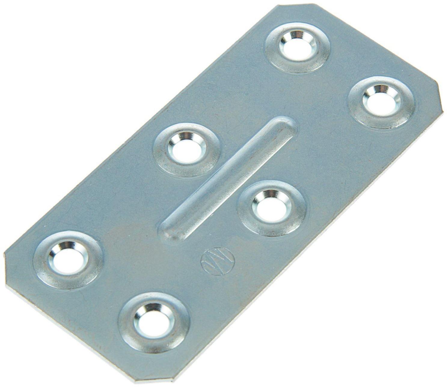 Пластина крепёжная, оцинкованная, 40 х 86 х 1.2 мм