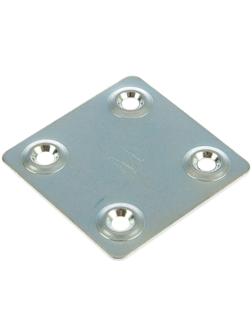 Пластина крепёжная, оцинкованная, 48 х 48 х 1.2 мм