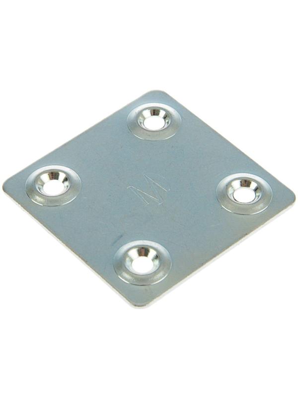 Пластина крепёжная, оцинкованная, 48 х 48 х 1.2 мм