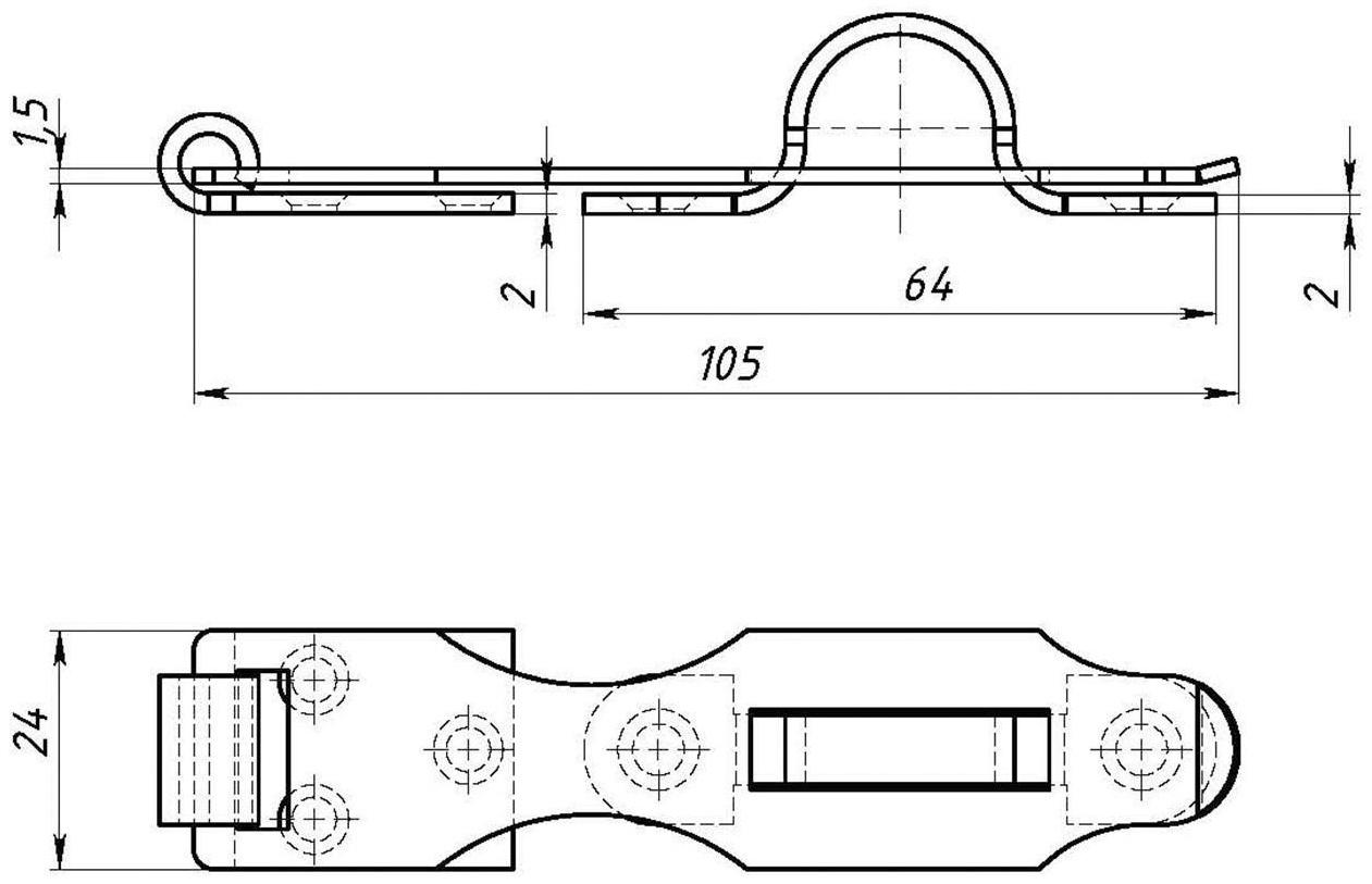 Накладка дверная НД, 105 мм, без покрытия