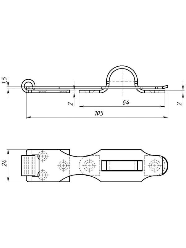 Накладка дверная НД, 105 мм, без покрытия