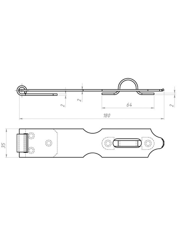 Накладка дверная НДА, 180 мм, покрытие полимер, серебро