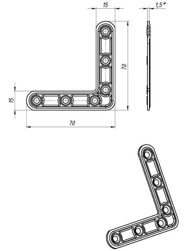 Угольник УГ-70/2, оцинкованный