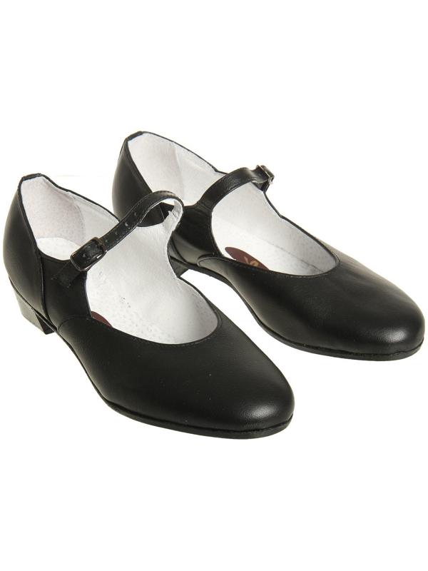 Туфли народные женские, длина по стельке 18,5 см, цвет чёрный