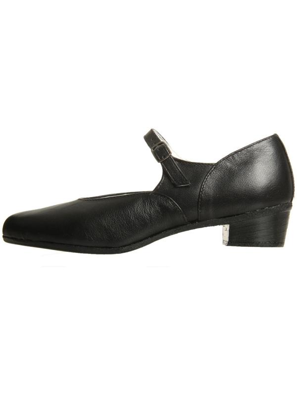 Туфли народные женские, длина по стельке 18,5 см, цвет чёрный