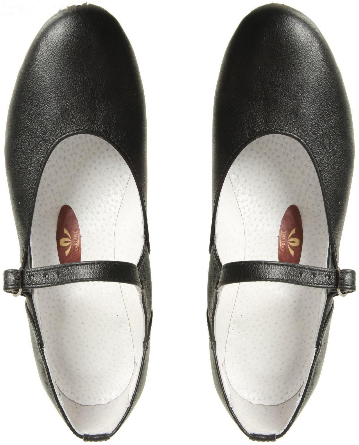 Туфли народные женские, длина по стельке 19,5 см, цвет чёрный