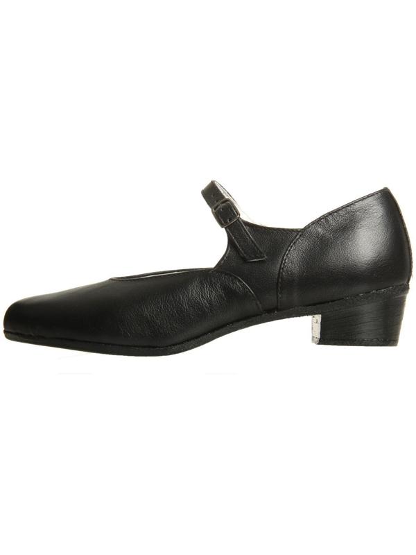 Туфли народные женские, длина по стельке 22 см, цвет чёрный