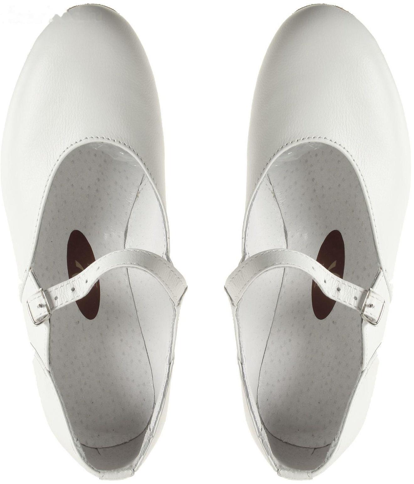 Туфли народные женские, длина по стельке 19,5 см, цвет белый