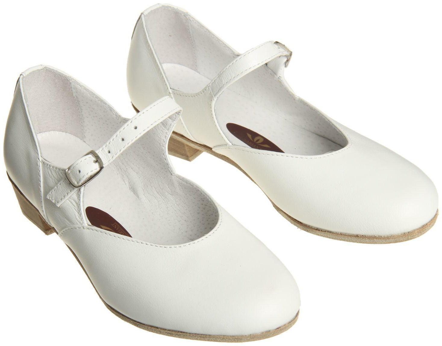 Туфли народные женские, длина по стельке 20 см, цвет белый