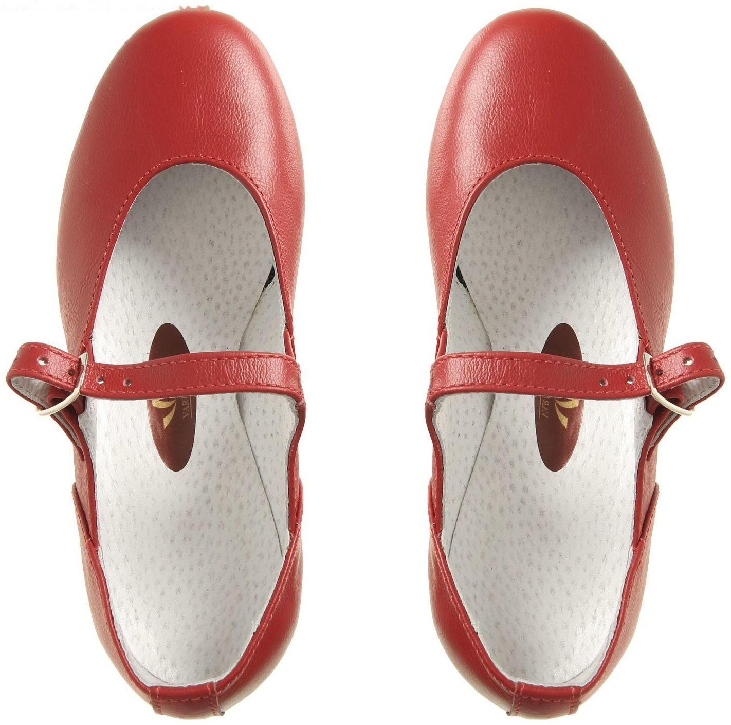 Туфли народные женские, длина по стельке 18,5 см, цвет красный