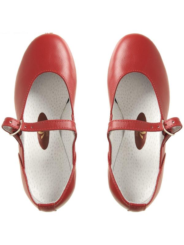 Туфли народные женские, длина по стельке 18,5 см, цвет красный