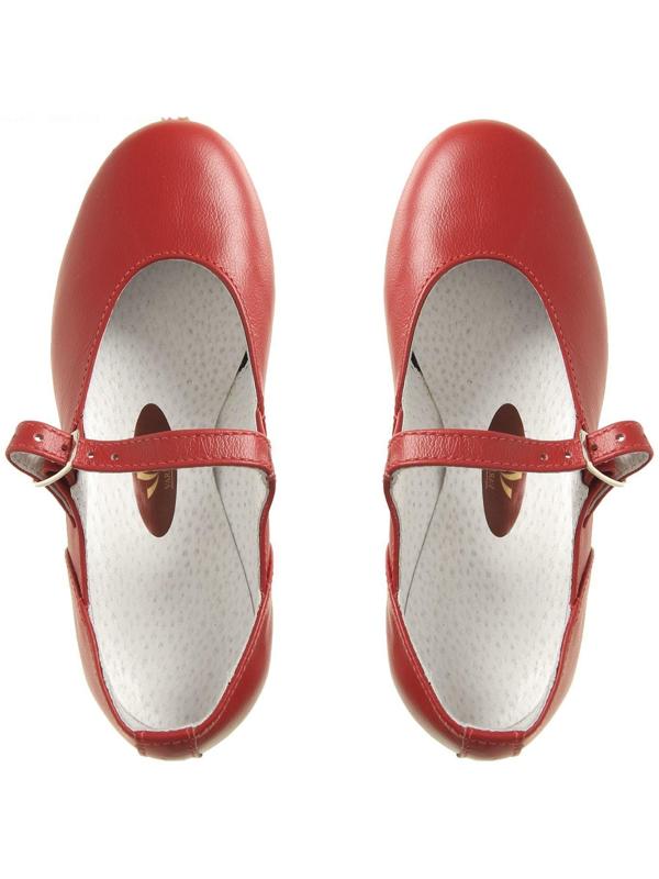 Туфли народные женские, длина по стельке 19,5 см, цвет красный