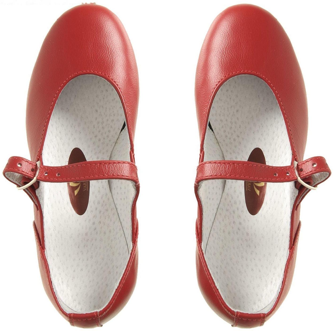 Туфли народные женские, длина по стельке 20,5 см, цвет красный