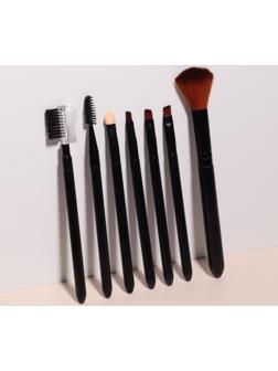 Набор кистей для макияжа, 7 предметов, цвет чёрный