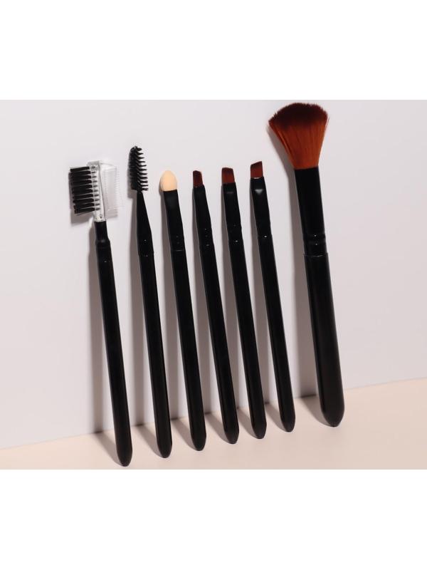 Набор кистей для макияжа, 7 предметов, цвет чёрный