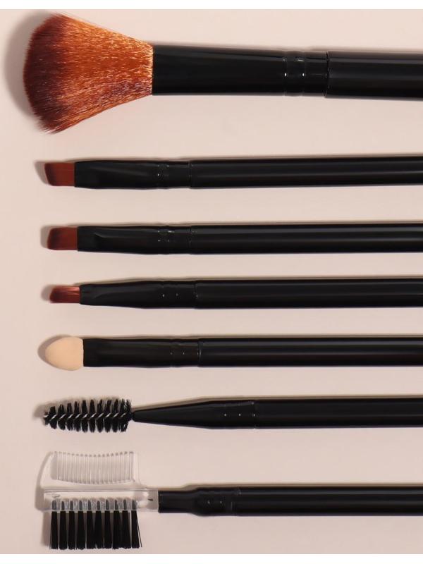 Набор кистей для макияжа, 7 предметов, цвет чёрный