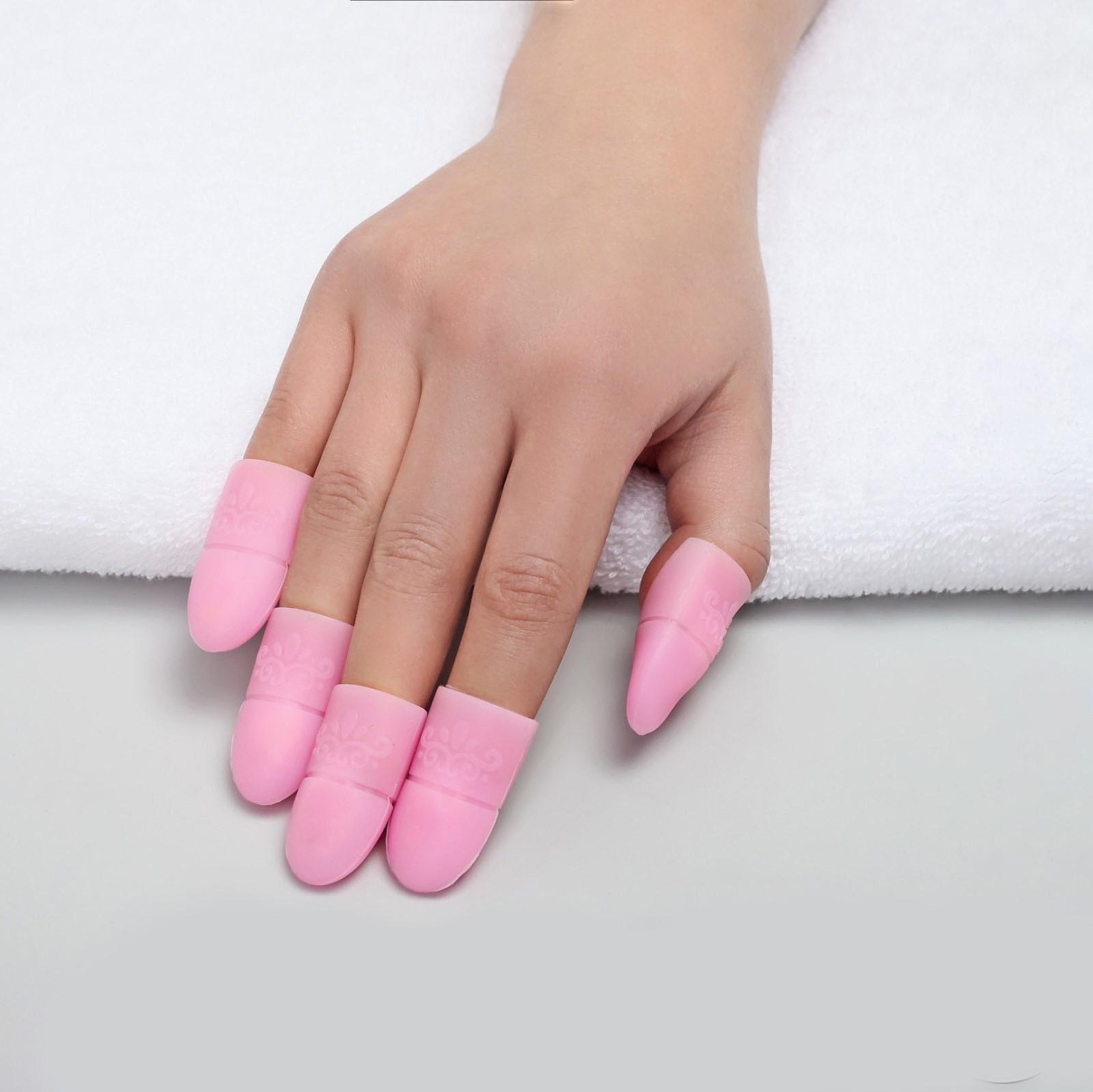 Напальчники для снятия гель-лака, силиконовые, на блистере, 5 шт, цвет МИКС