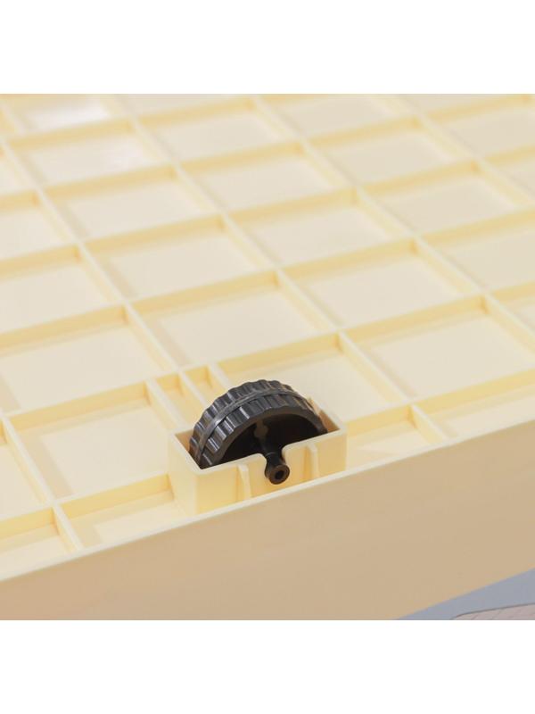 Контейнер для хранения с крышкой 50 л, 59×39×32 см, на колёсиках, цвет слоновая кость