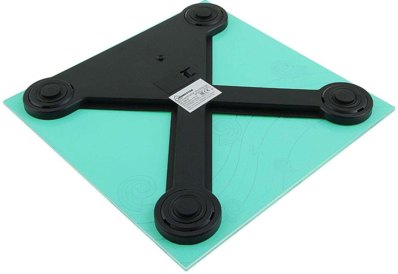 Весы напольные HOMESTAR HS-6001B, электронные, до 180 кг, 1хCR2032, стекло, голубые