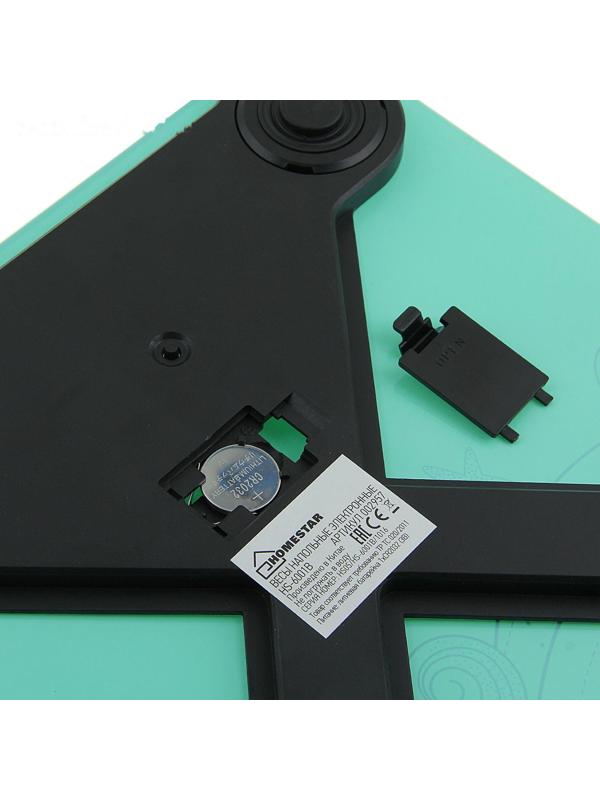 Весы напольные HOMESTAR HS-6001B, электронные, до 180 кг, 1хCR2032, стекло, голубые