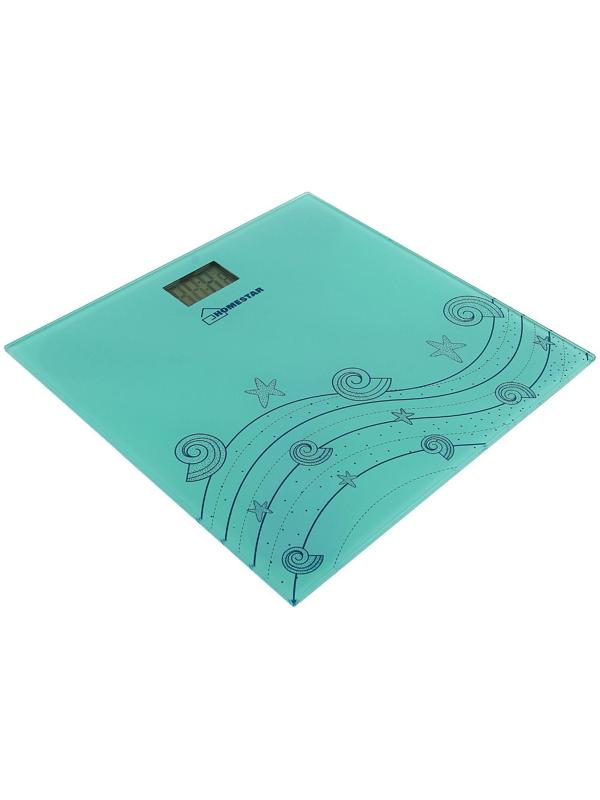 Весы напольные HOMESTAR HS-6001B, электронные, до 180 кг, 1хCR2032, стекло, голубые