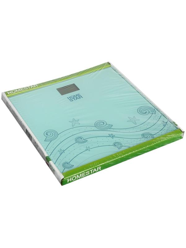 Весы напольные HOMESTAR HS-6001B, электронные, до 180 кг, 1хCR2032, стекло, голубые