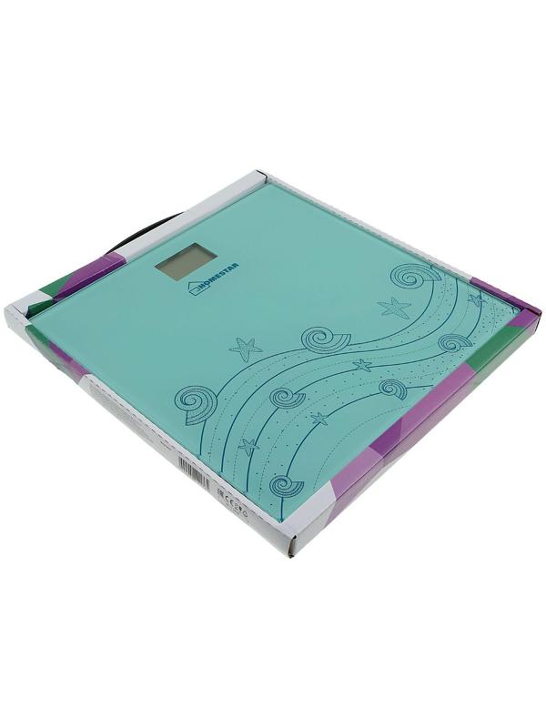 Весы напольные HOMESTAR HS-6001B, электронные, до 180 кг, 1хCR2032, стекло, голубые