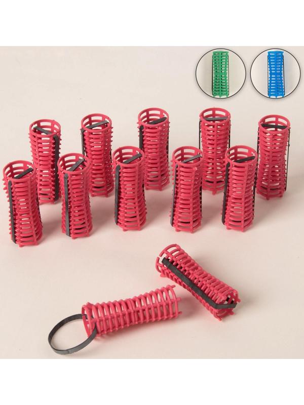 Бигуди на резинке, d = 2 см, 12 шт, цвет МИКС