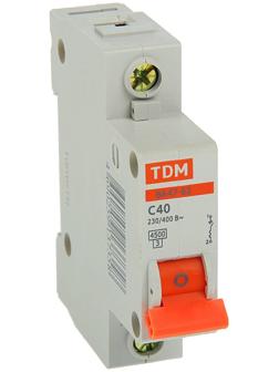 Выключатель автоматический TDM ВА47-63, 1п, 40 А, 4.5 кА