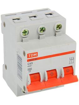 Выключатель автоматический TDM ВА47-63, 3п, 63 А, 4.5 кА