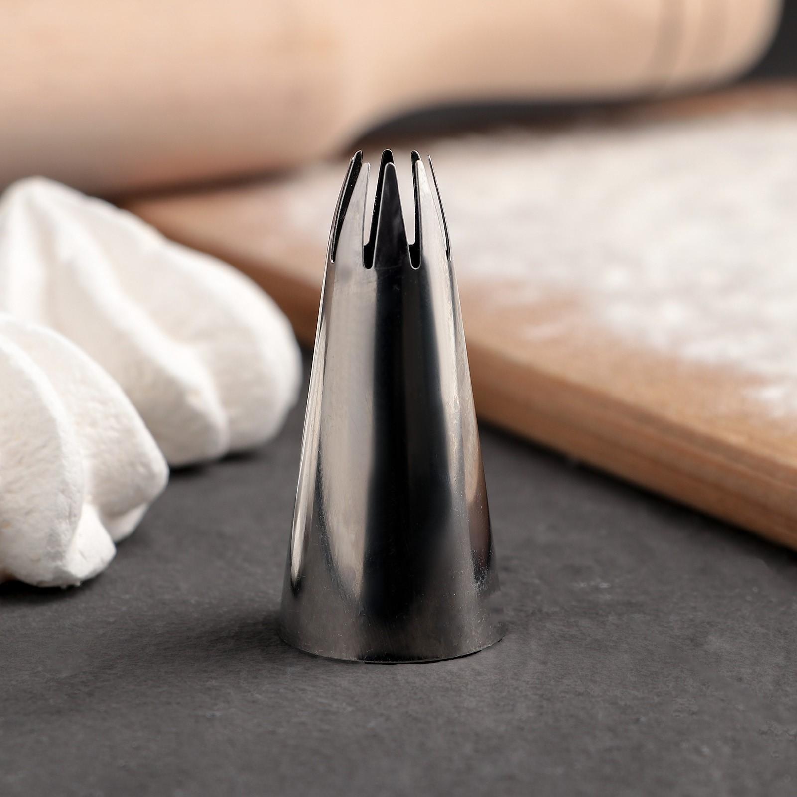 Насадка кондитерская «Закрытая звезда», d=2,2 см, выход 1,2 см, нержавеющая сталь