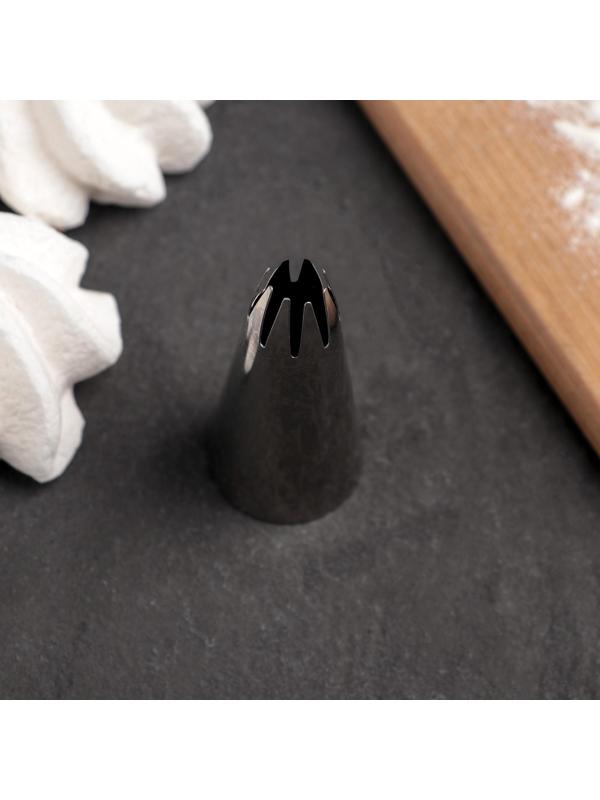 Насадка кондитерская «Закрытая звезда», d=2,2 см, выход 1,2 см, нержавеющая сталь