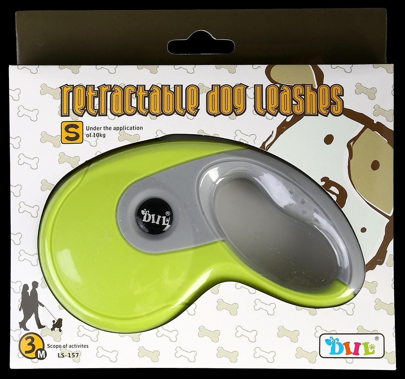 Рулетка DIIL, 3 м, до 10 кг, лента, прорезиненная ручка, зеленая с серым