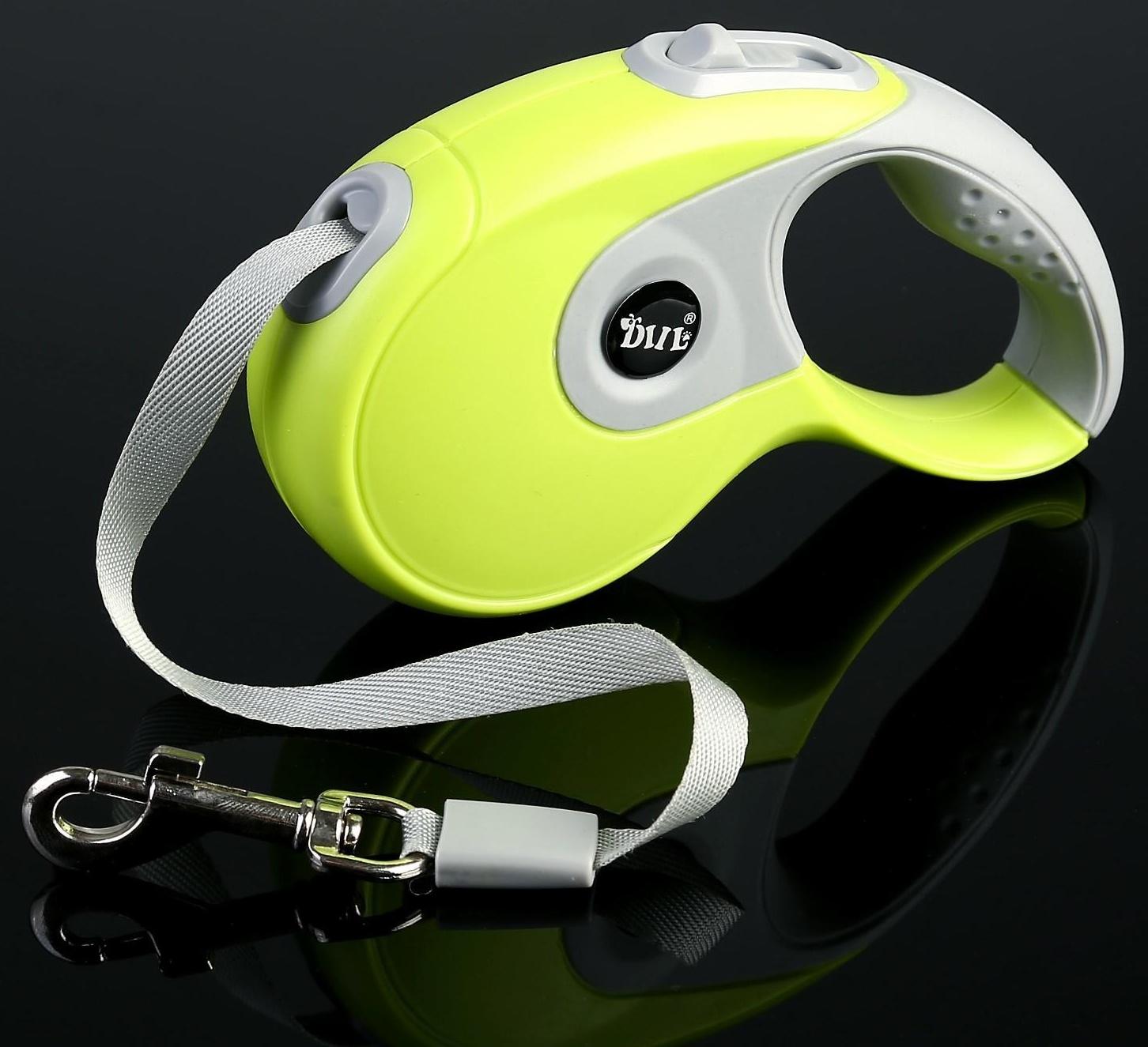 Рулетка DIIL, 3 м, до 10 кг, лента, прорезиненная ручка, зеленая с серым