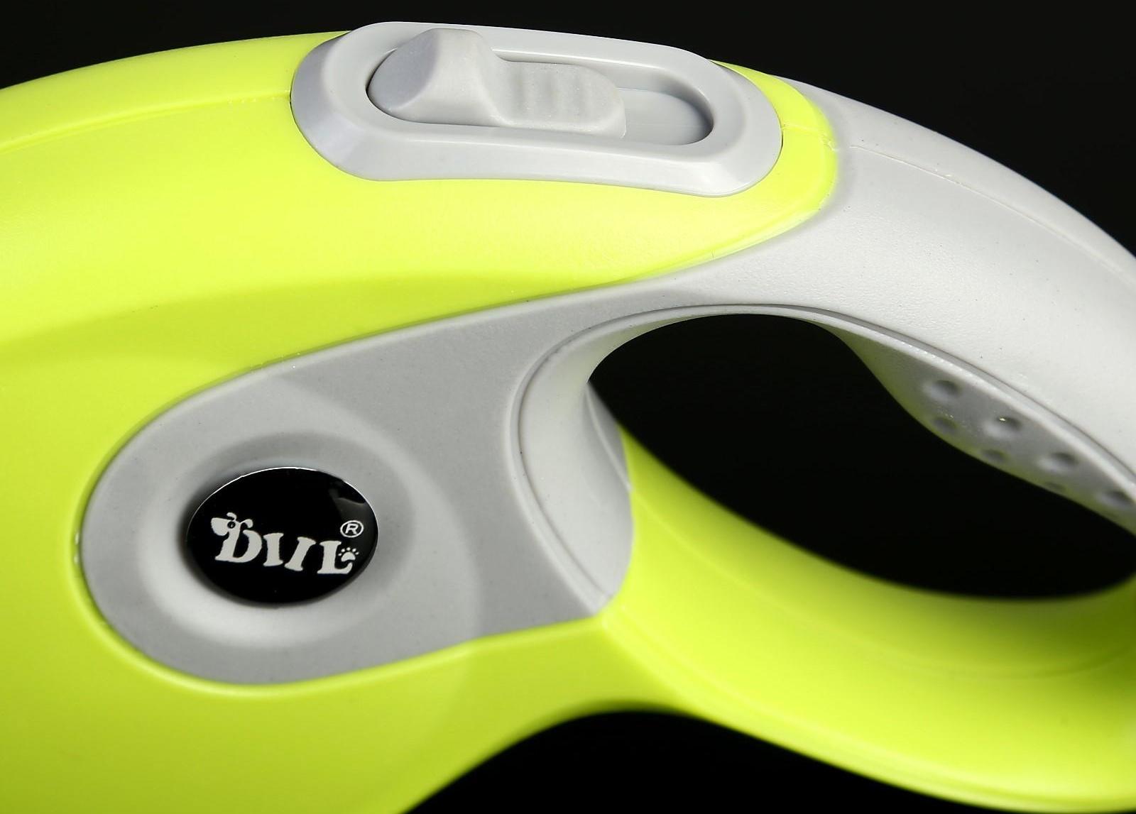 Рулетка DIIL, 3 м, до 10 кг, лента, прорезиненная ручка, зеленая с серым