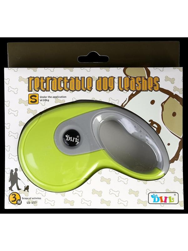 Рулетка DIIL, 3 м, до 10 кг, лента, прорезиненная ручка, зеленая с серым