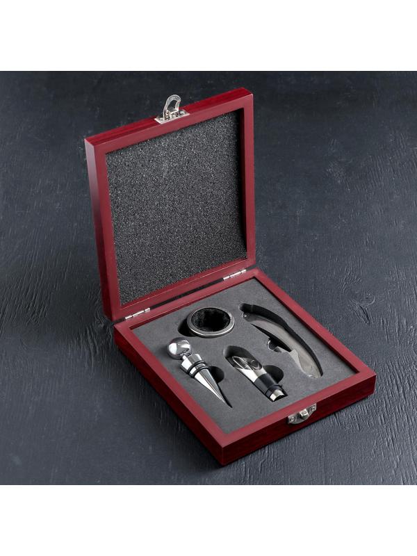 Набор для вина «Бордо», 4 предмета: кольцо, пробка, каплеуловитель, нож для срезания фольги
