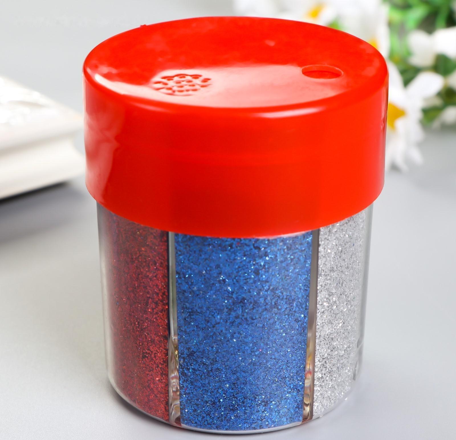 Глиттер в банке с дозатором 6 делений 