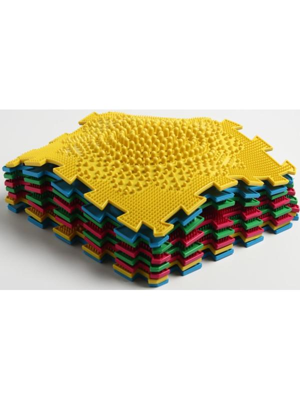 Модульный массажный коврик ОРТО ПАЗЛ «Начинайка», 8 модулей, 4 вида