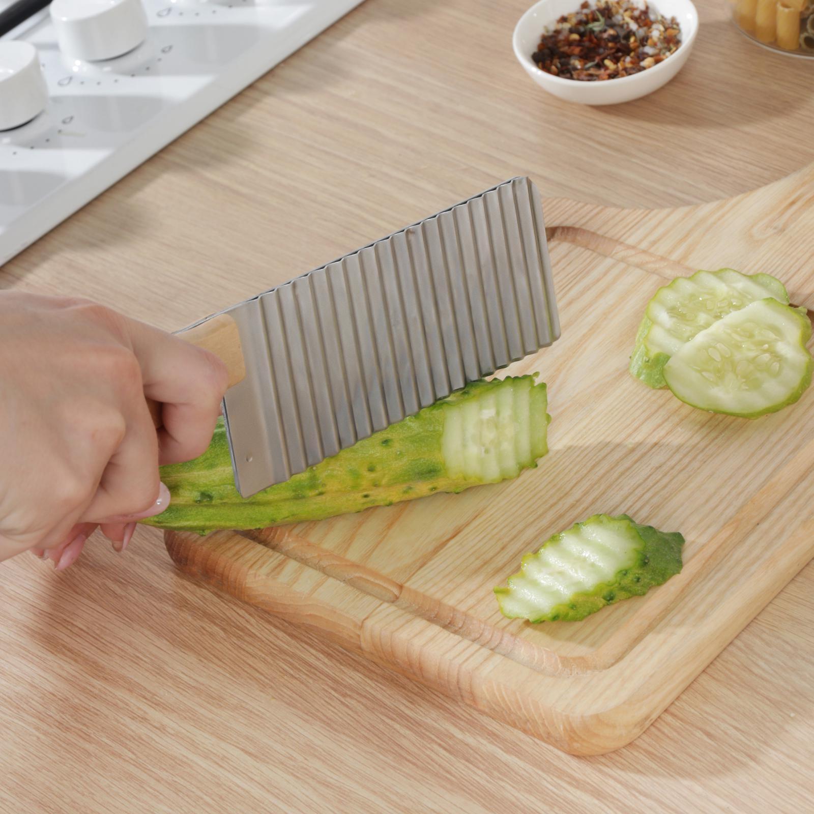 Овощерезка фигурная Доляна, 27×6 см, цвет хромированый, бежевый