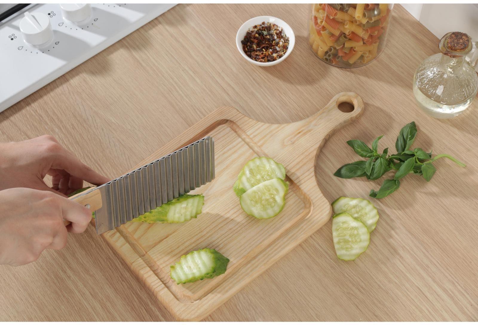 Овощерезка фигурная Доляна, 27×6 см, цвет хромированый, бежевый