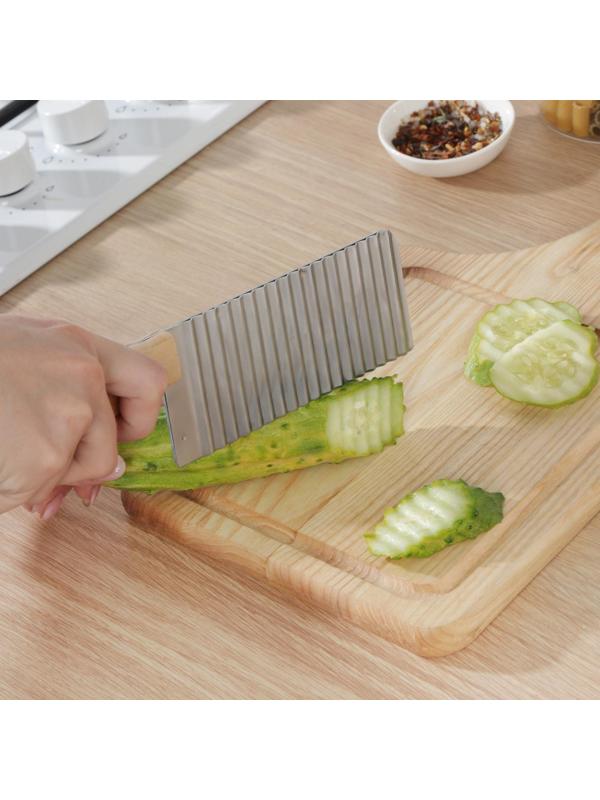 Овощерезка фигурная Доляна, 27×6 см, цвет хромированый, бежевый