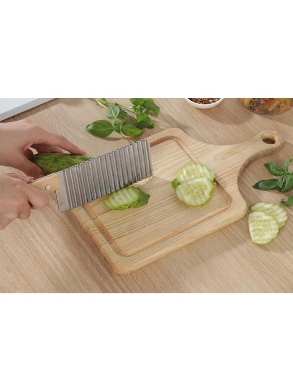 Овощерезка фигурная Доляна, 27×6 см, цвет хромированый, бежевый