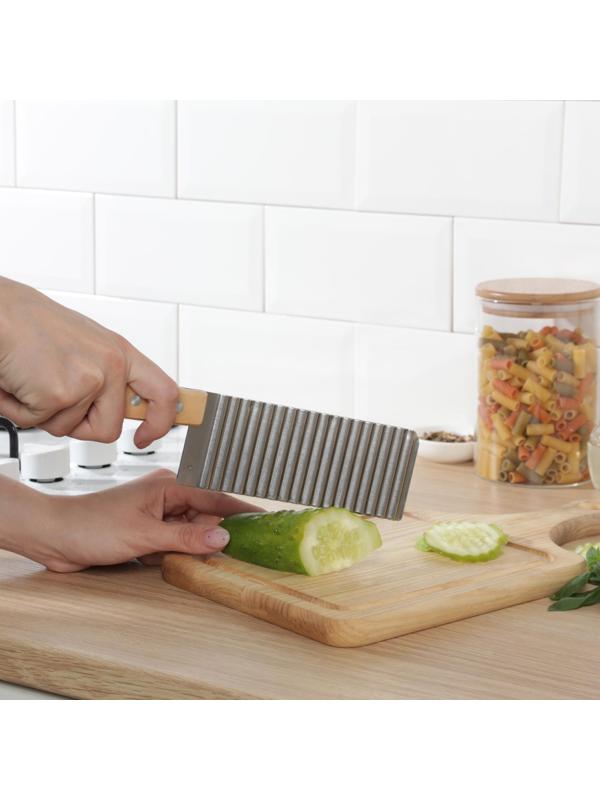 Овощерезка фигурная Доляна, 27×6 см, цвет хромированый, бежевый